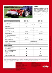 Kuhn Front Mounted Disc Mowers GMD 102 F Series Agricultural Machinery Catalog page 12