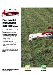 Kuhn Front Mounted Disc Mowers GMD 102 F Series Agricultural Machinery Catalog page 2
